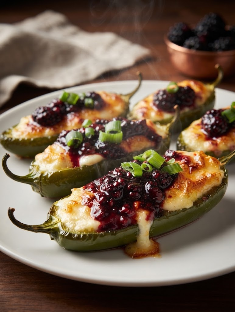 Blueberry Brie with Jalapeño Poppers