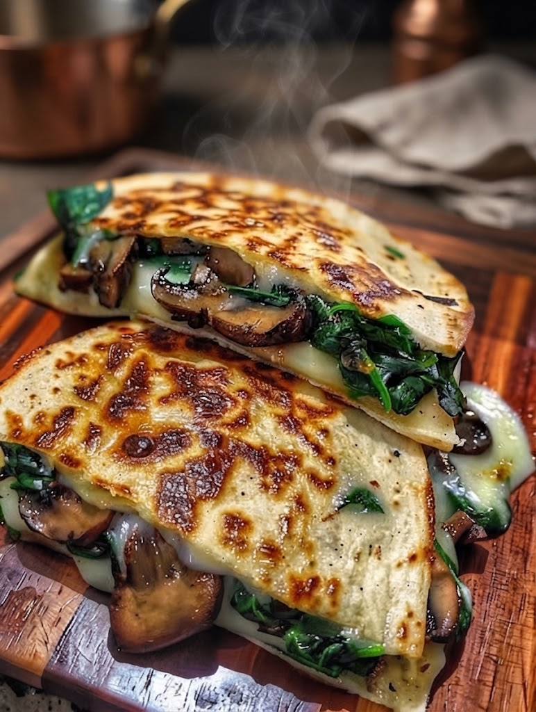 Spinach Mushroom Quesadillas