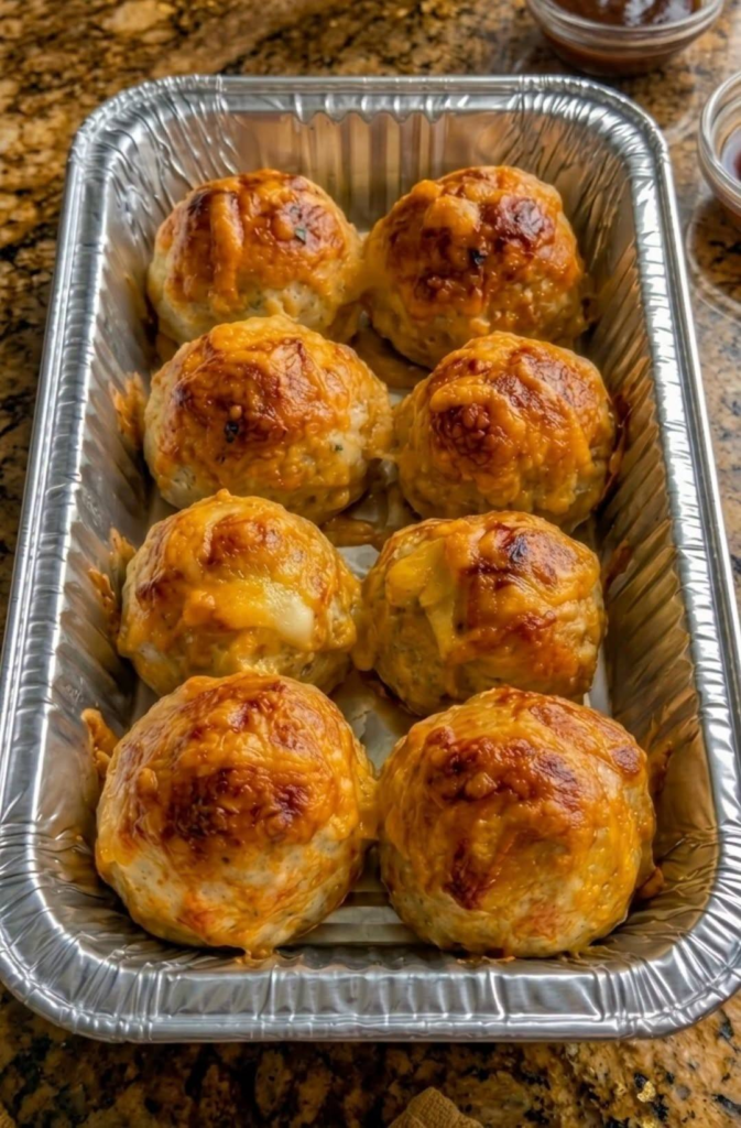 Cheesy Baked Meatballs