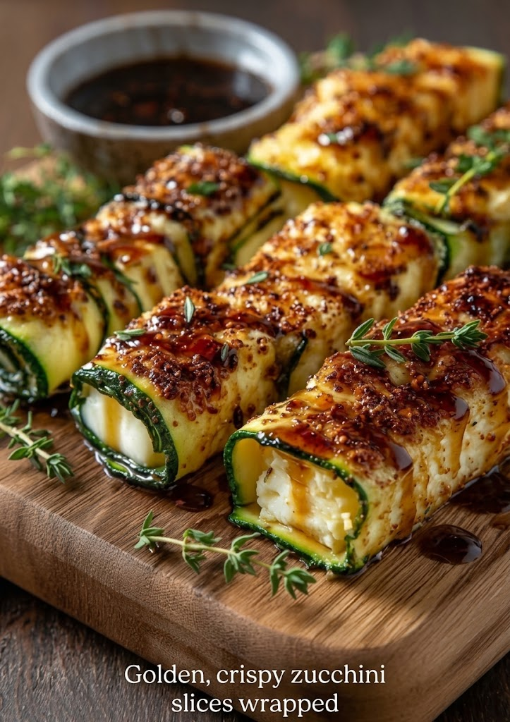 Cheesy Grilled Zucchini Rolls
