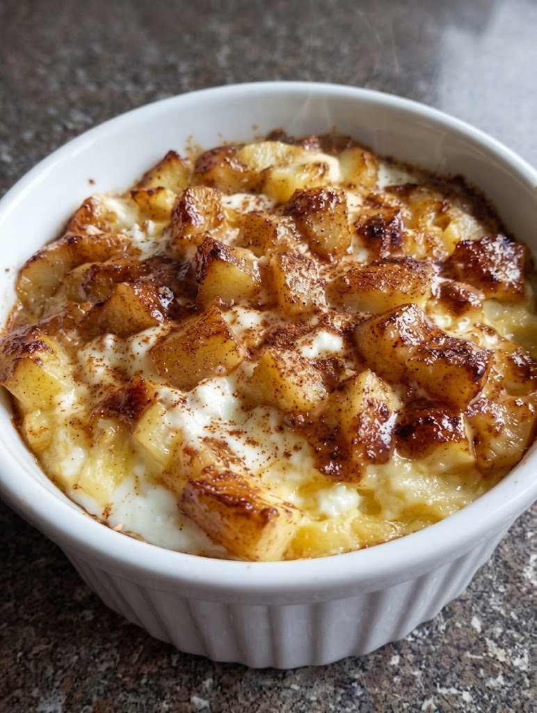 Baked Apple Cinnamon Cottage Cheese Breakfast Bowl
