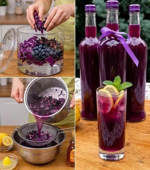 Vegan Purple Cabbage Blueberry Refresher